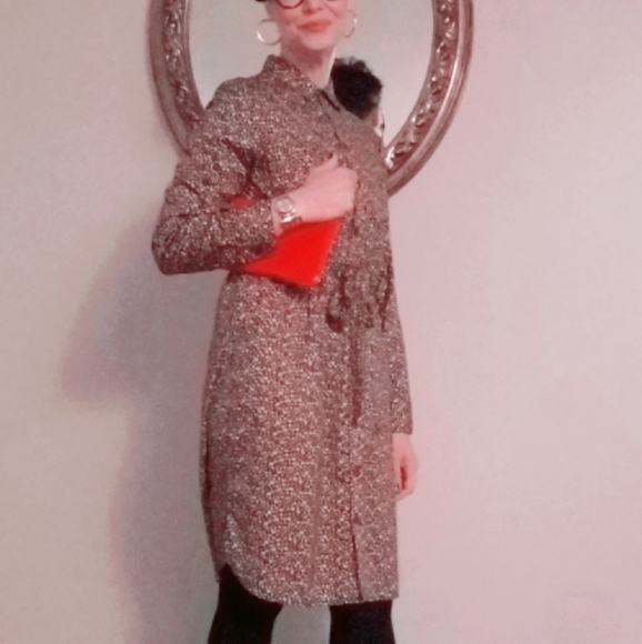 Talbots Flowery navy red Shirt Dress size 8 - Picture 7 of 8